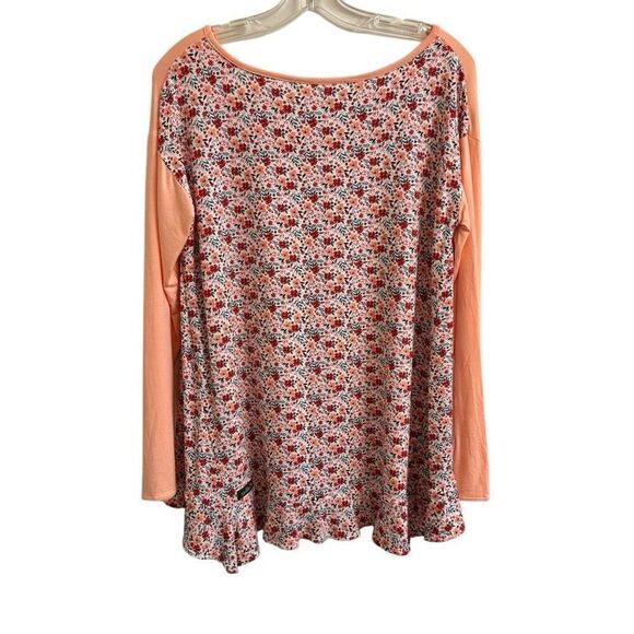 Matilda Jane Sing It Out Pink Peach Floral Swing Ruffle Tunic Top Size Small - Picture 3 of 6